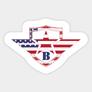 Letter B American Flag Monogram Initial Sticker